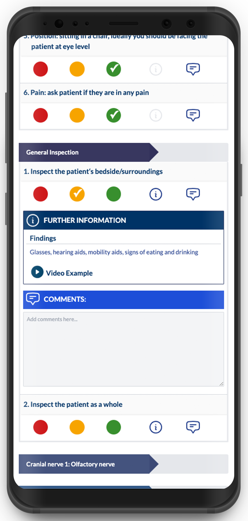 Further information and comments boxes