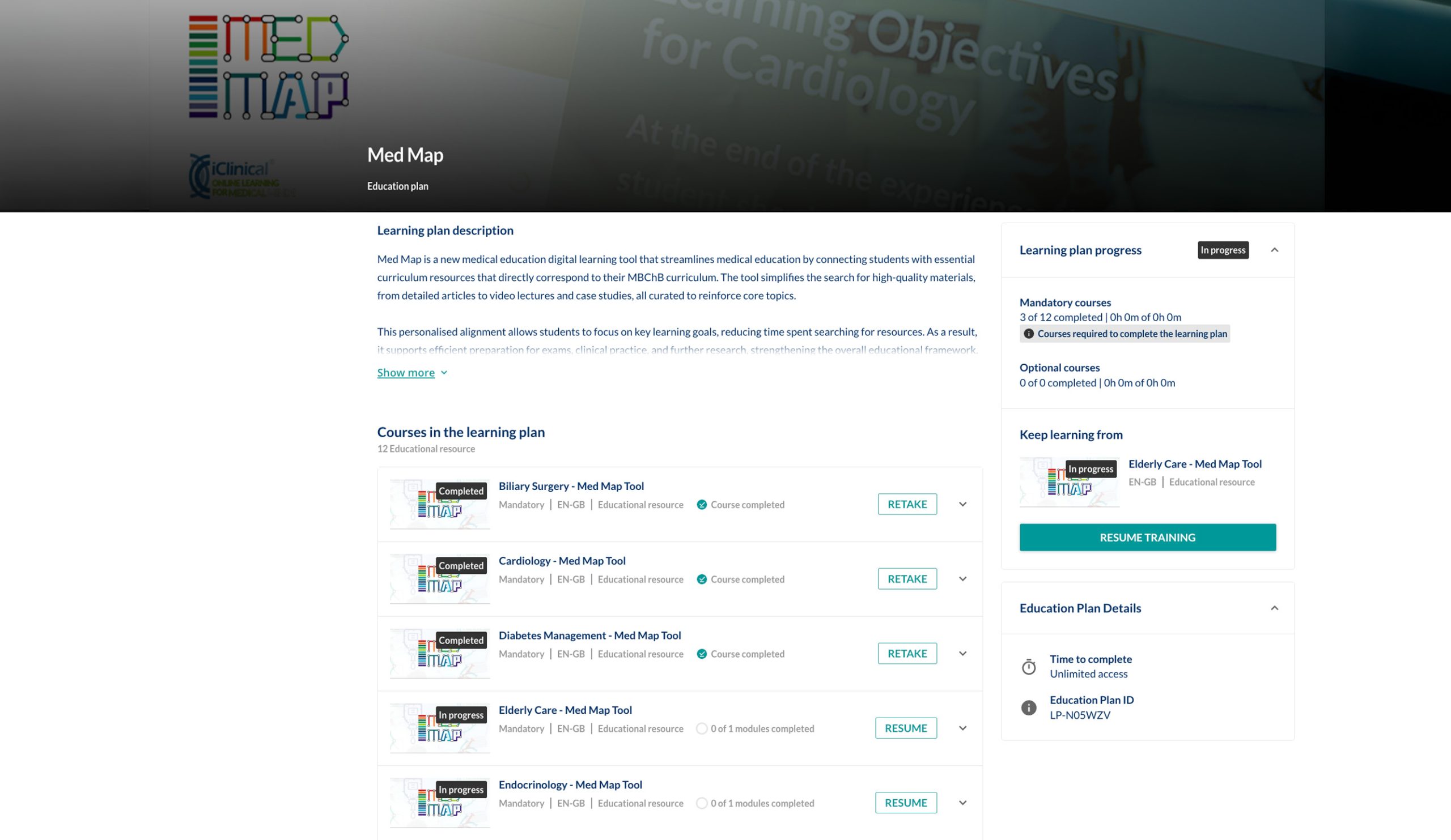 Med Map Learning Blocks on LMS